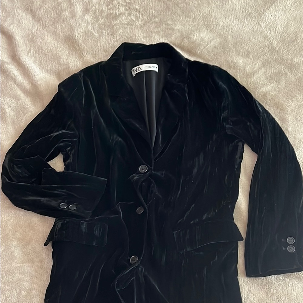 Zara below the knee velvet jacket